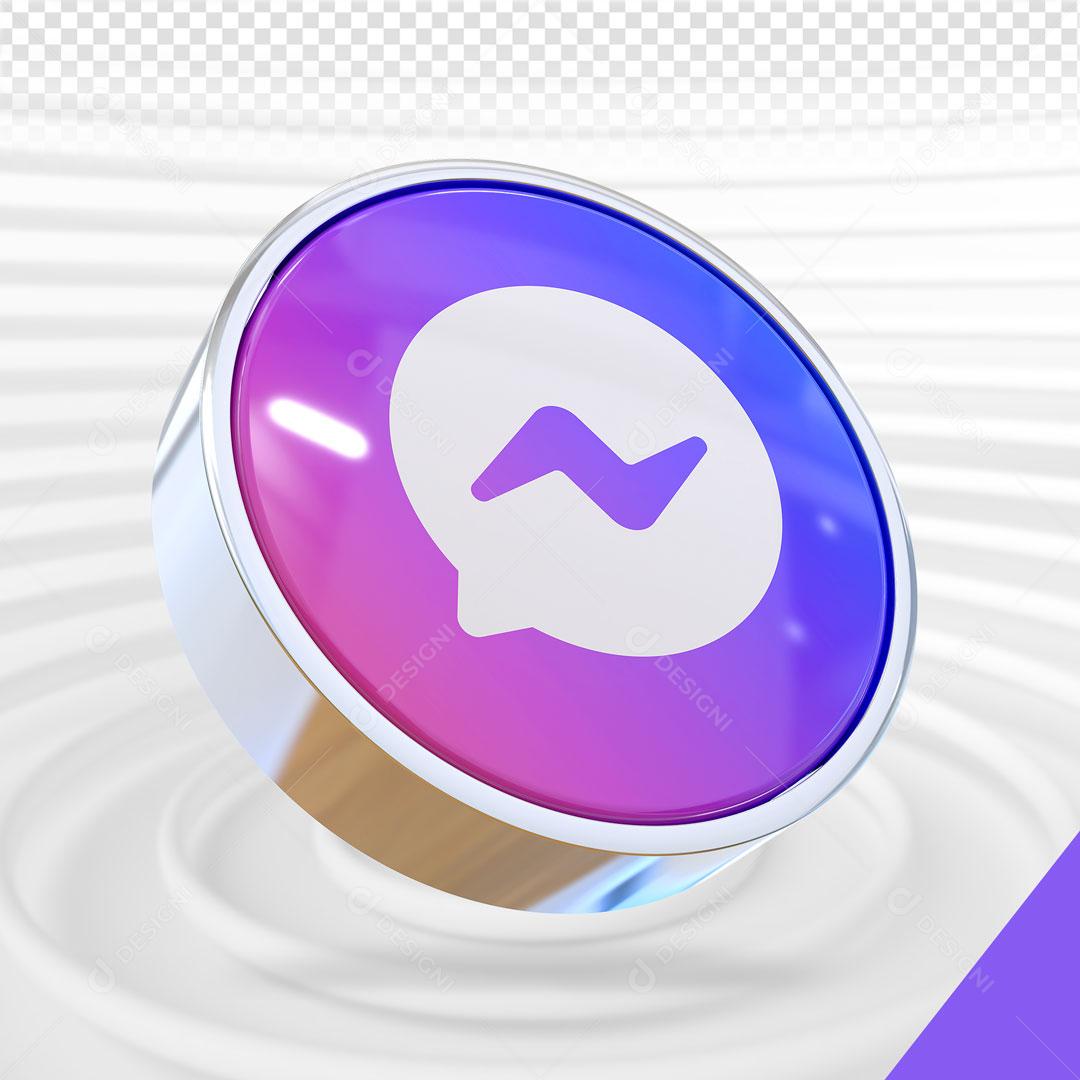 Ícone 3D Messenger Elemento Para Composição PSD