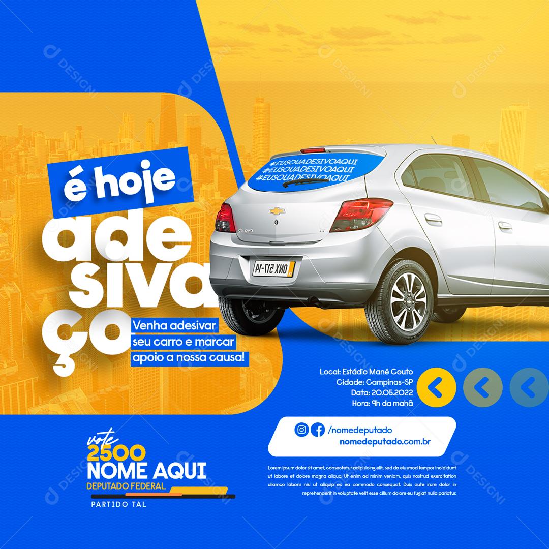 Social Media Política Venha Adesiva Seu Carro PSD Editável