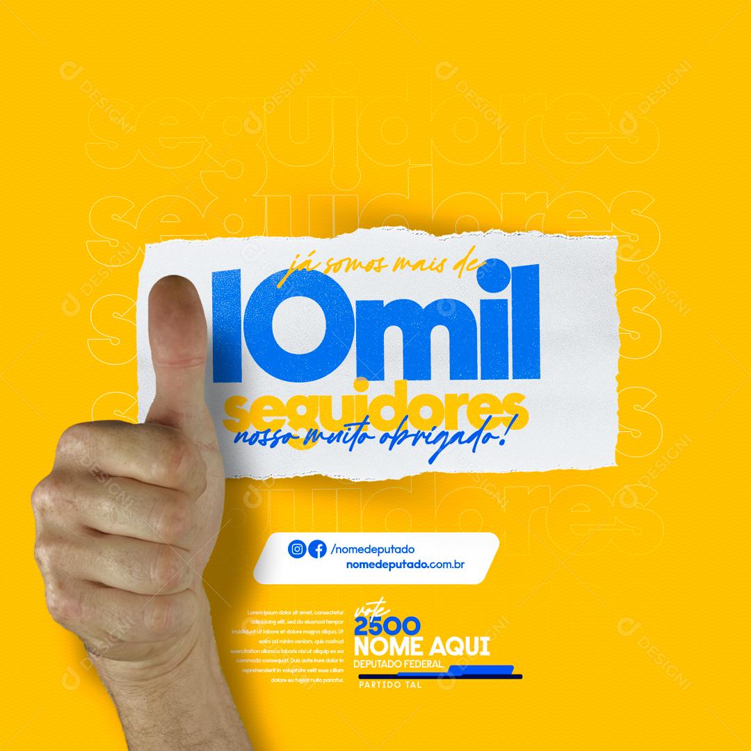 Social Media Político Já Somos Mais de 10 Mil PSD Editável
