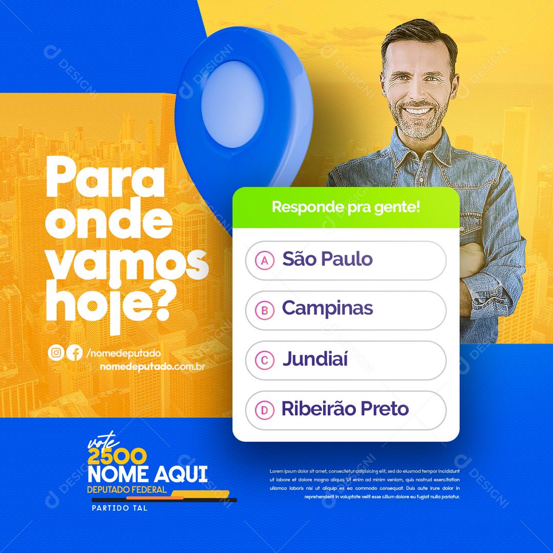 Social Media Política Para Onde Vamos Hoje PSD Editável