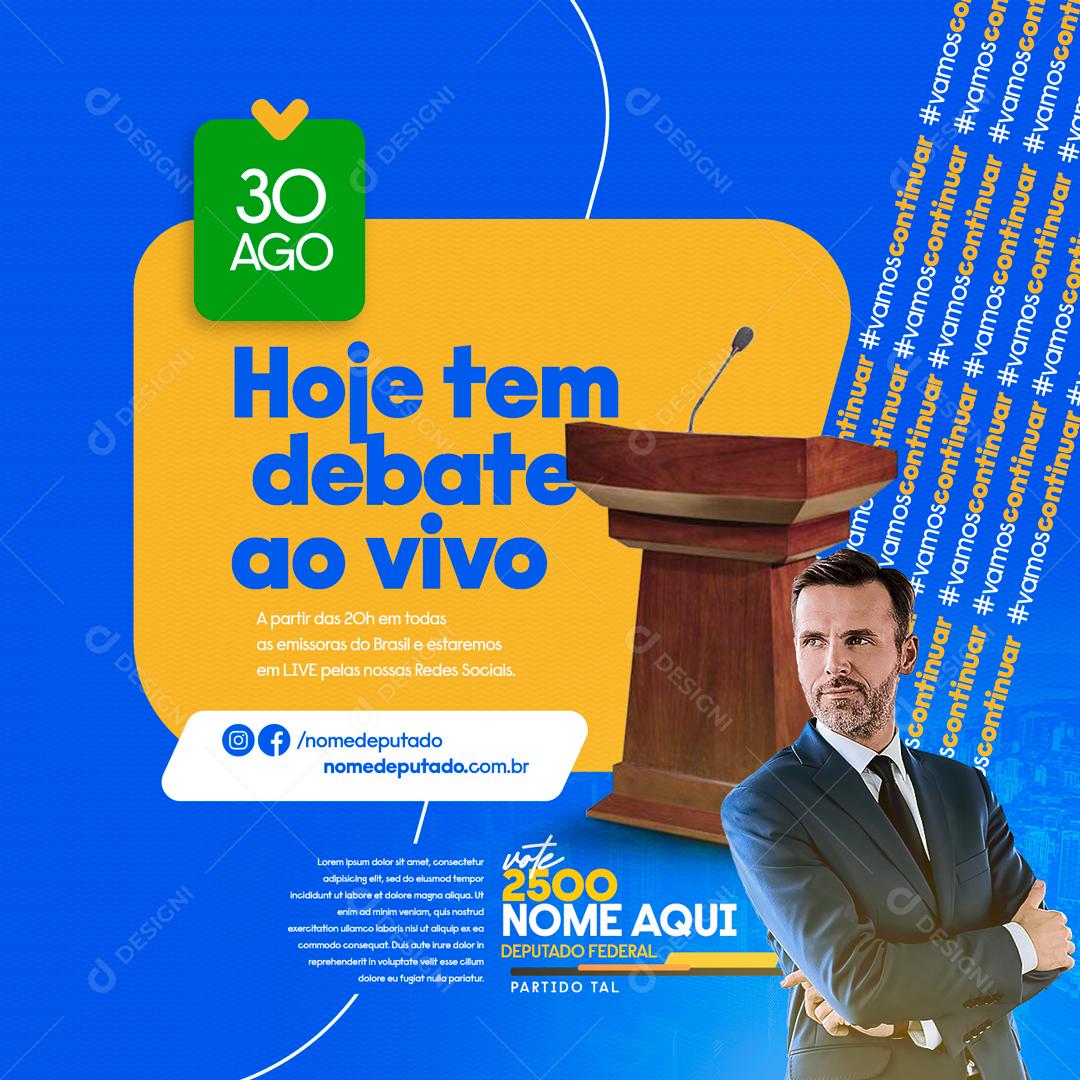 Social Media Política Hoje Tem Debate PSD Editável
