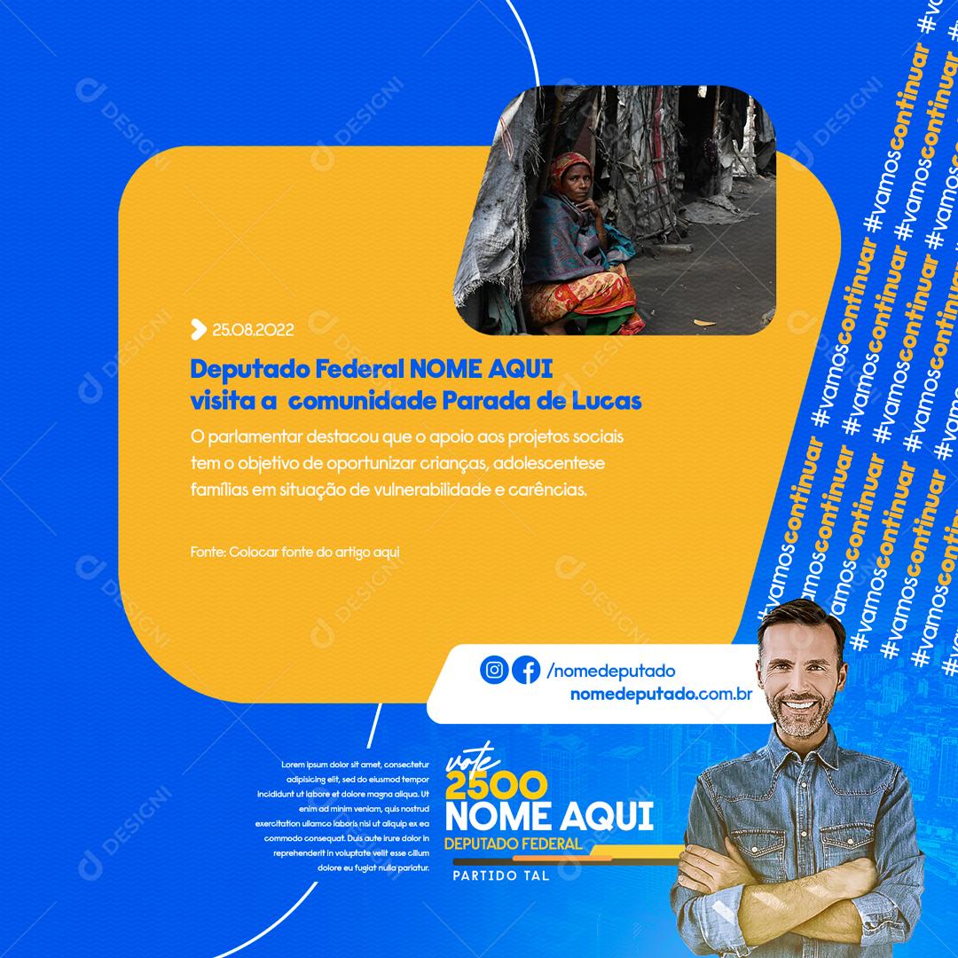 Social Media Política Deputado Federal PSD Editável