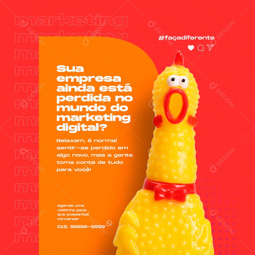 Sua empresa ainda está perdida no mundo do Marketing Social Media PSD Editável