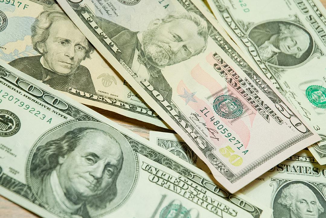 Notas cedulas dinheiro americano dolar