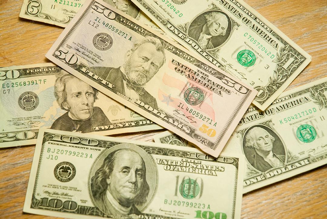 Notas cedulas dinheiro americano dolar