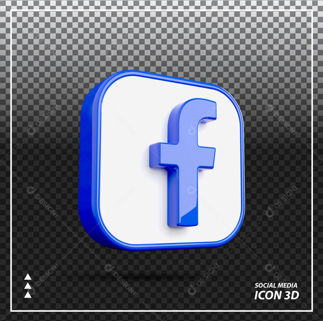 Facebook 3D Elemento Para Composição PSD