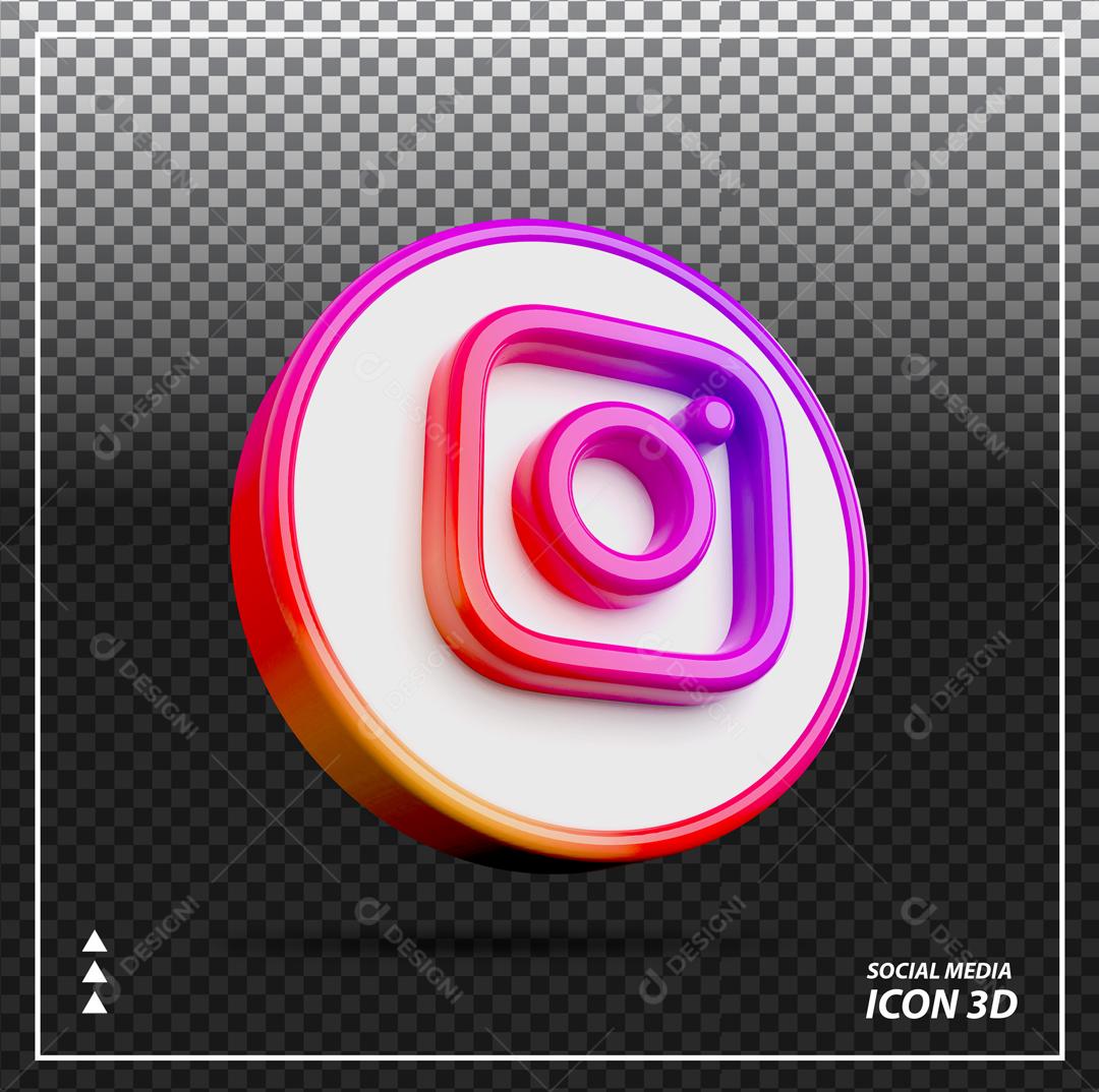 ícone Instagram 3D  Para Composição PSD