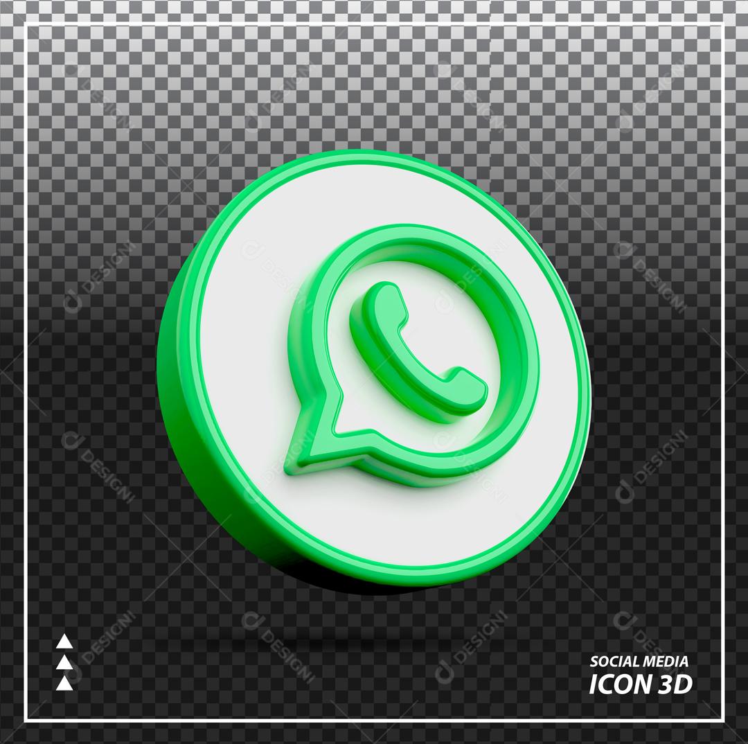Ícone WhatsApp 3D Para Composição PSD