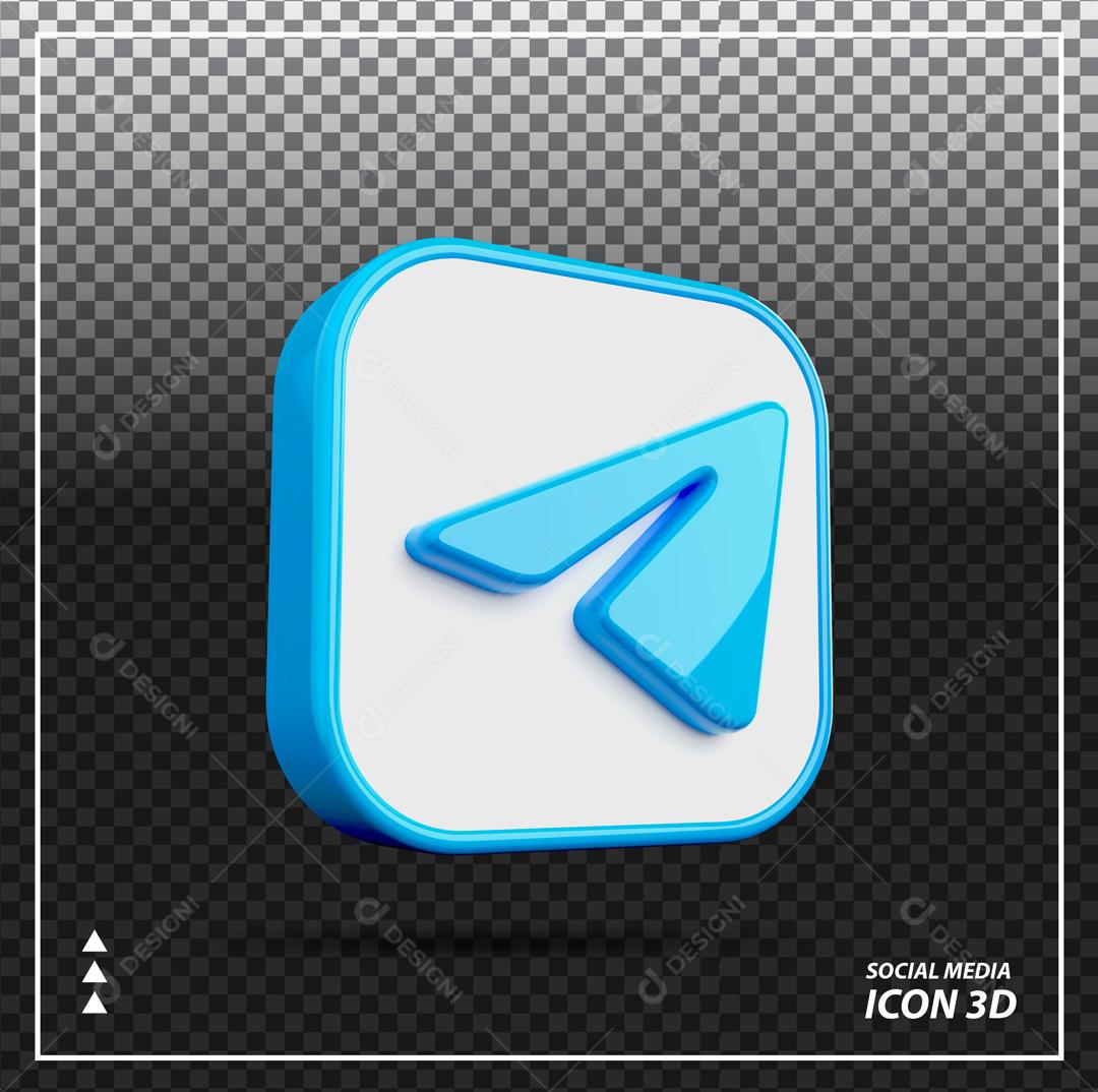 Telegram 3D Elemento Para Composição PSD