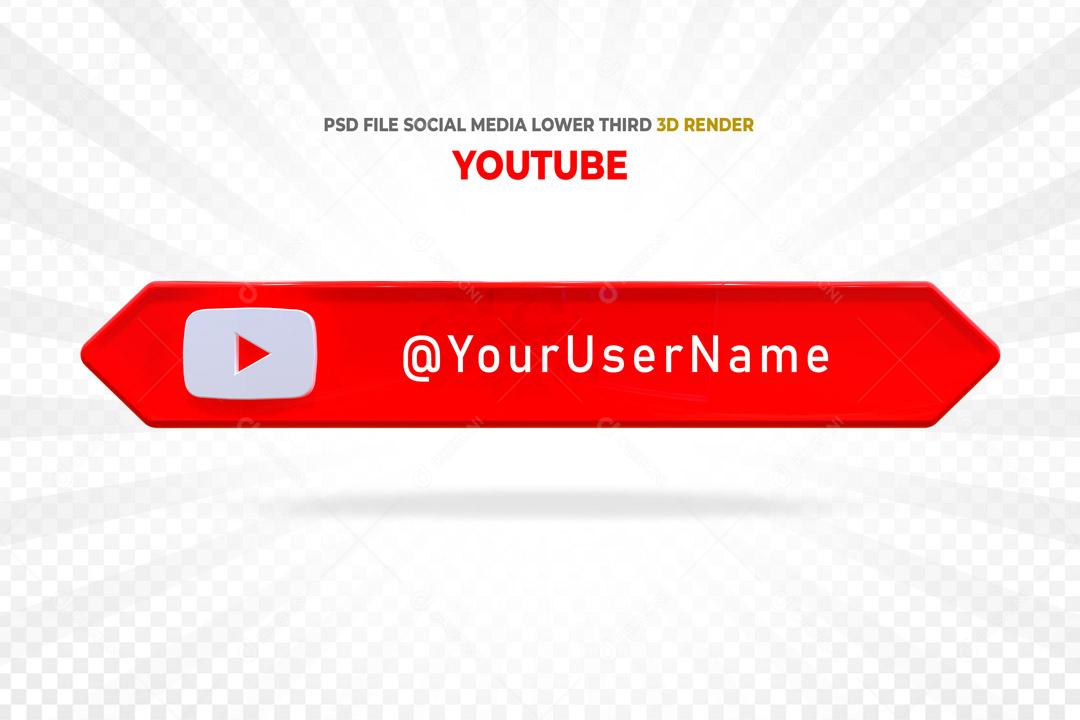 Placa 3D Para Composição de Texto Youtube PSD