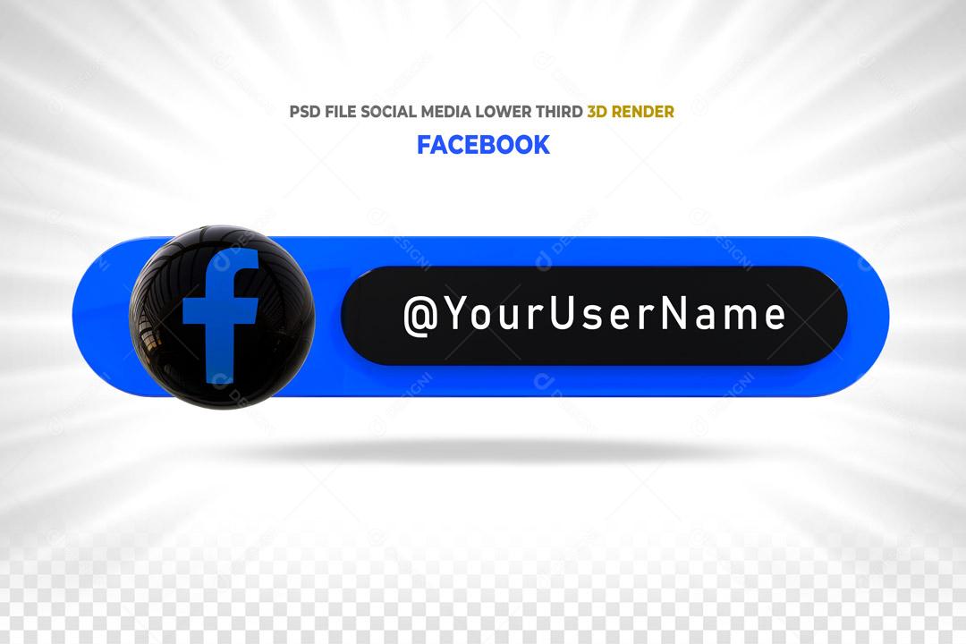 Placa 3D Para Composição de Texto Facebook PSD