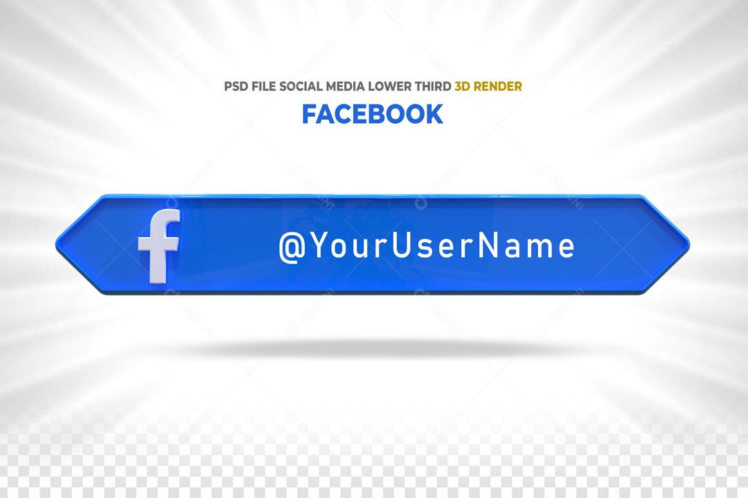 Placa 3D Para Composição de Texto Facebook  PSD