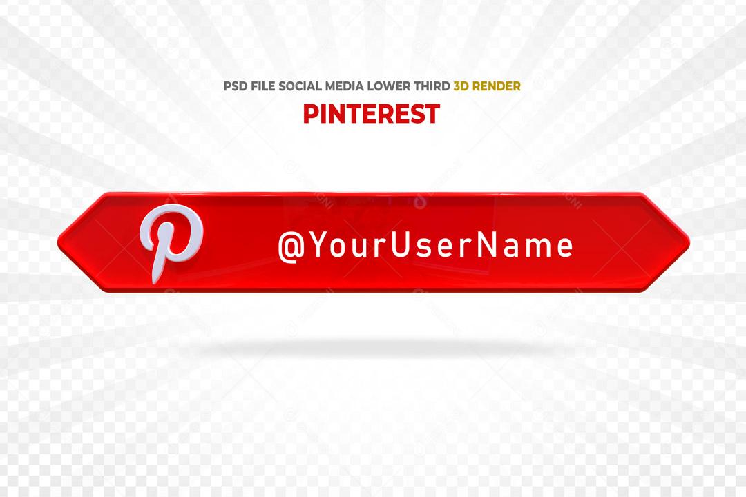 Placa 3D Para Composição de Texto Pinterest PSD