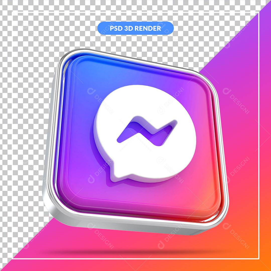 Ícone 3D Telegram Elemento Para Composição PSD