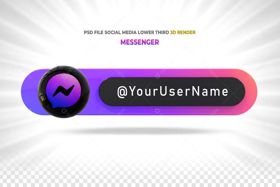 Placa 3D Para Composição de Texto Messenger PSD