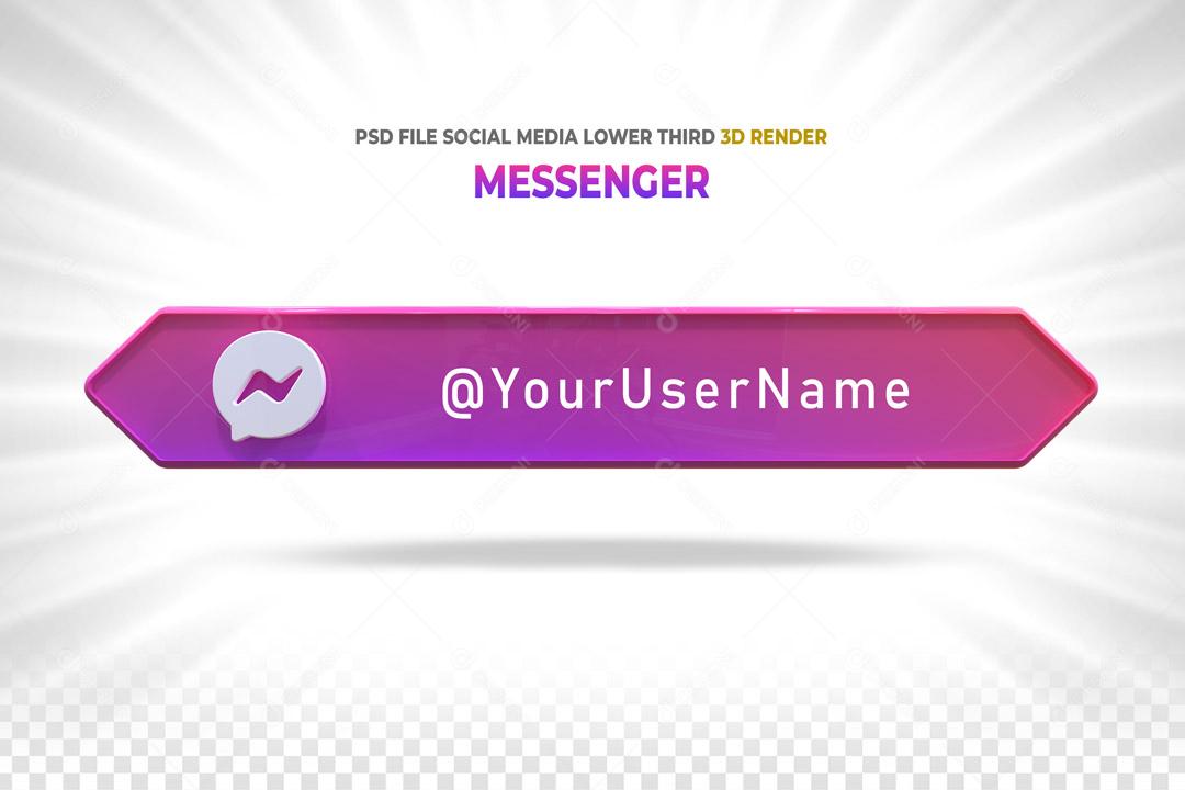 Placa 3D Para Composição de Texto Messenger PSD