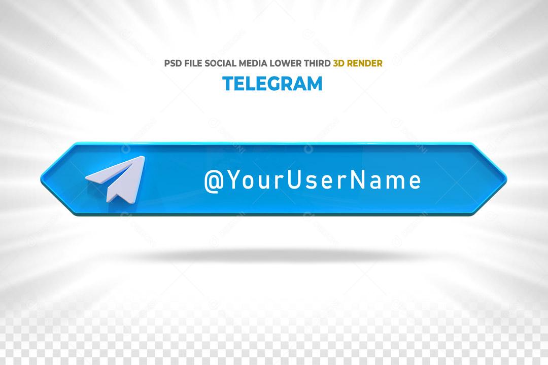 Placa 3D Para Composição de Texto Telegram PSD