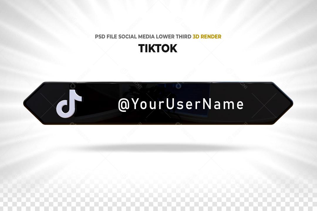 Placa 3D Para Composição de Texto Tiktok PSD