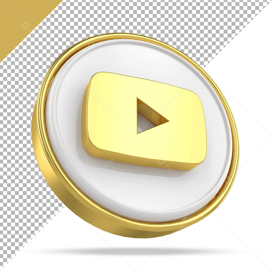 Ícone 3D Youtube Elemento Para Composição PSD