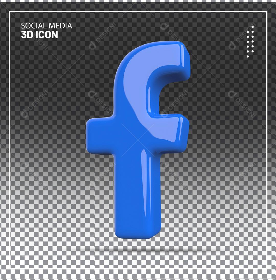Facebook 3D Elemento Para Composição PSD