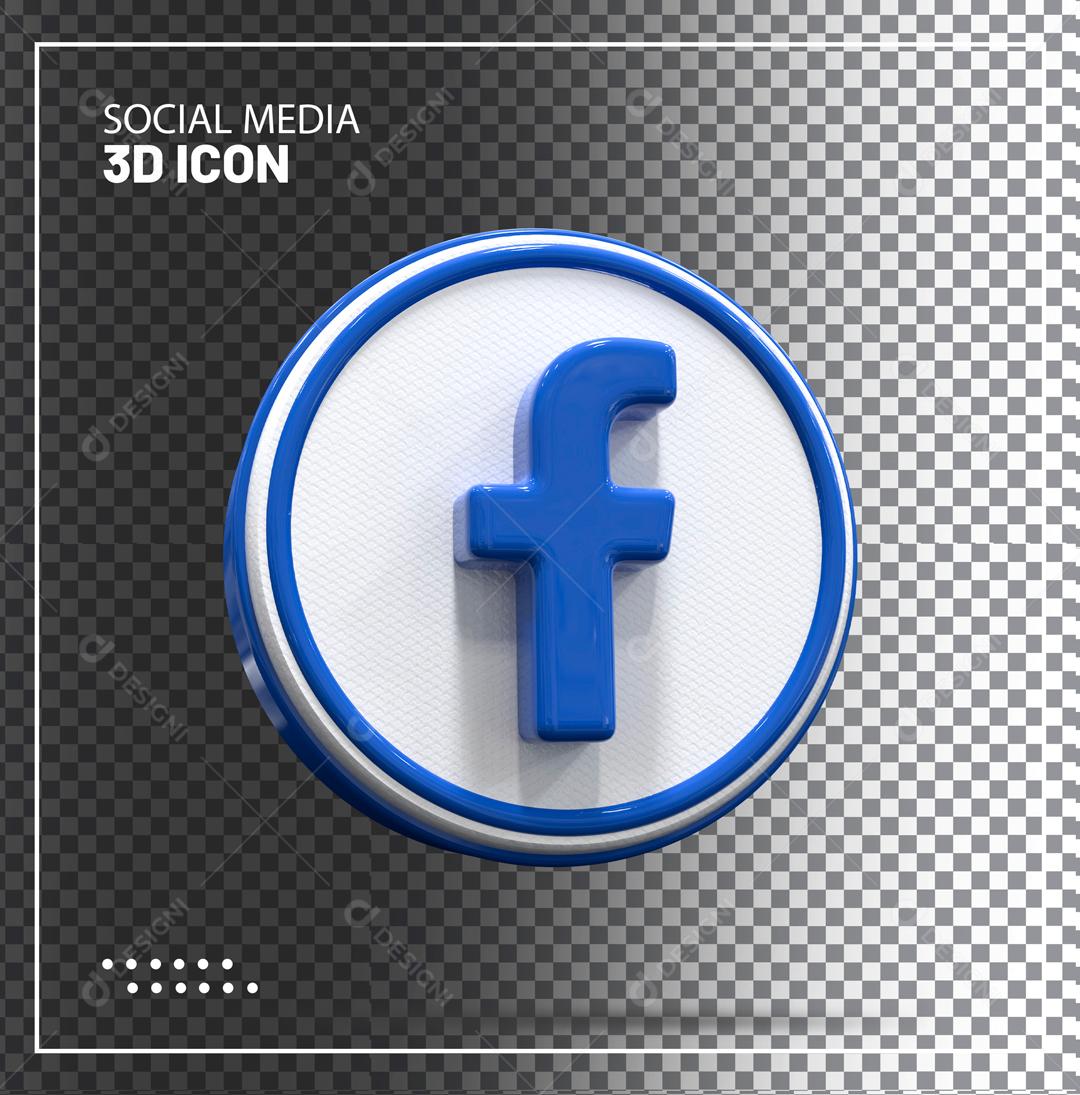 Facebook 3D Elemento Para Composição PSD