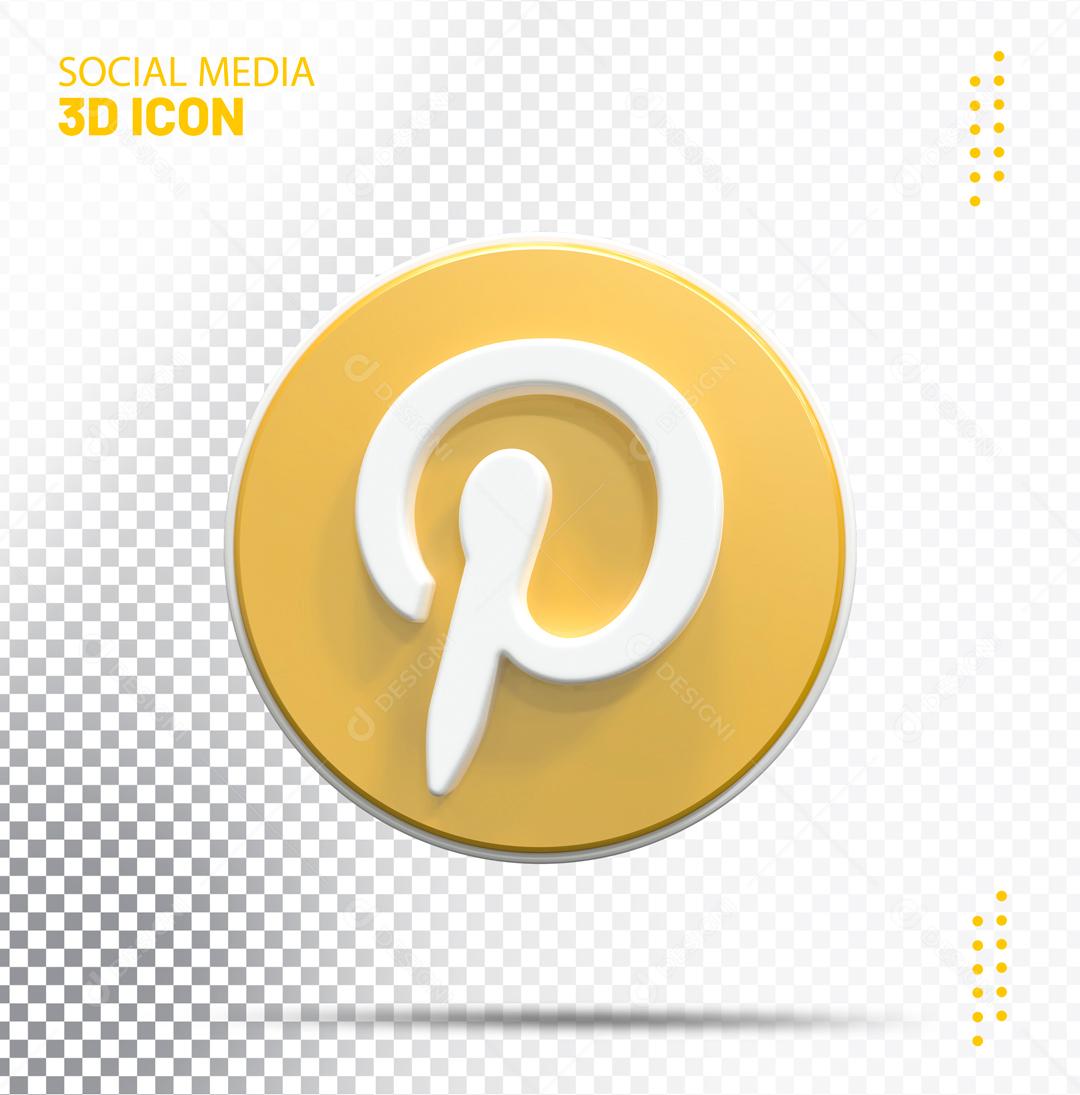 Pinterest 3D Elemento Para Composição PSD