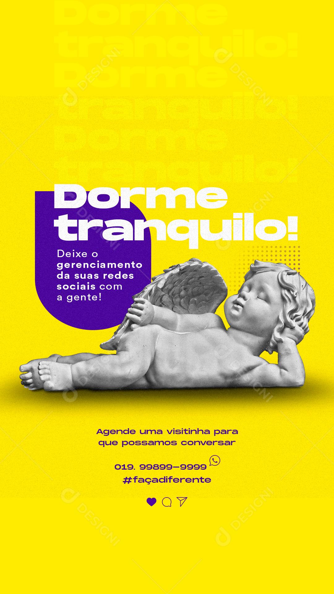 Social Media Stories Dorme Tranquilo Marketing PSD Editável