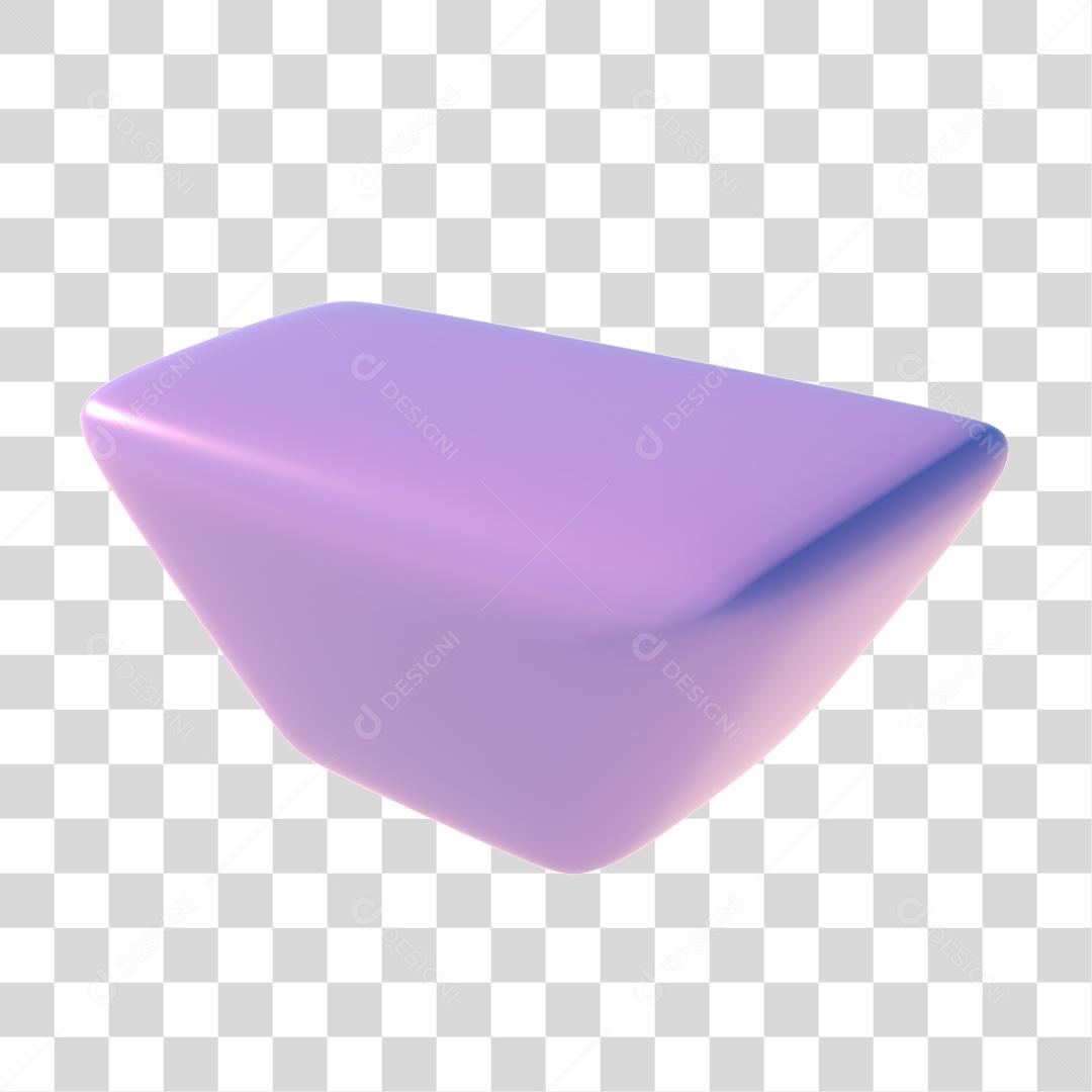 Elemento 3D Forma Roxa Para Composição PNG Transparente