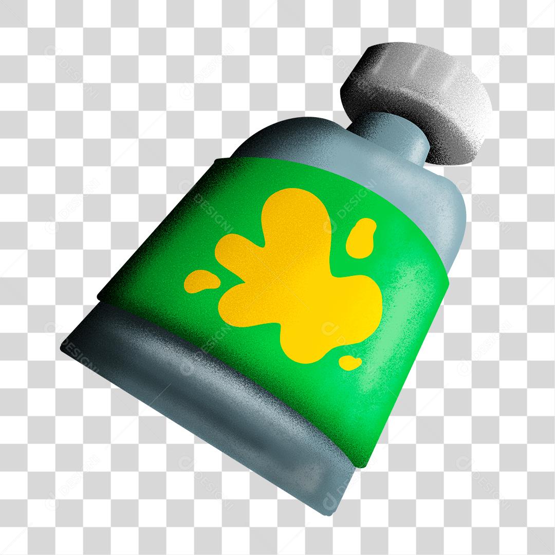 Frasco de tinta para pinturas Elemento 3D PNG Transparente