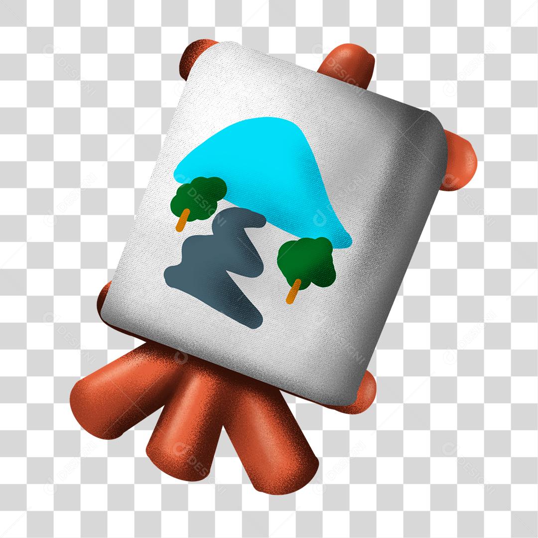 Cavalete de pintura Elemento 3D PNG Transparente