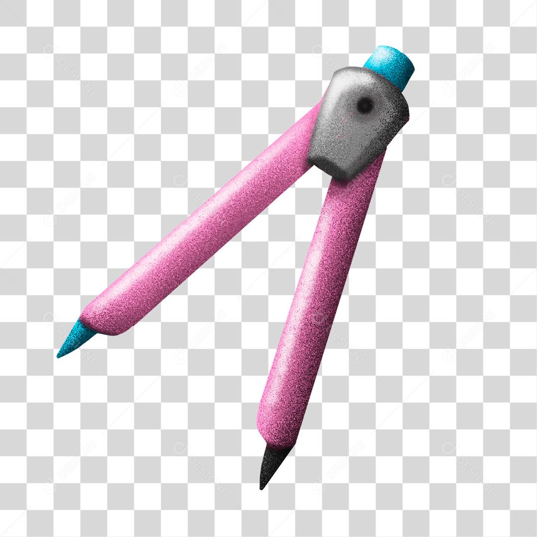 Ícone do compasso Elemento 3D PNG Transparente