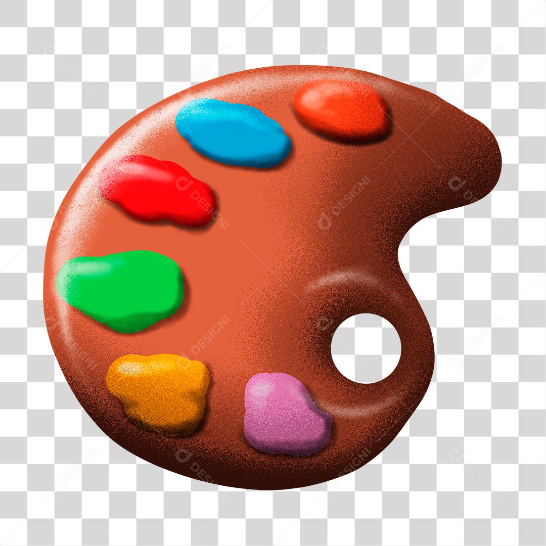 Elemento 3D Paleta De Tintas PNG Transparente