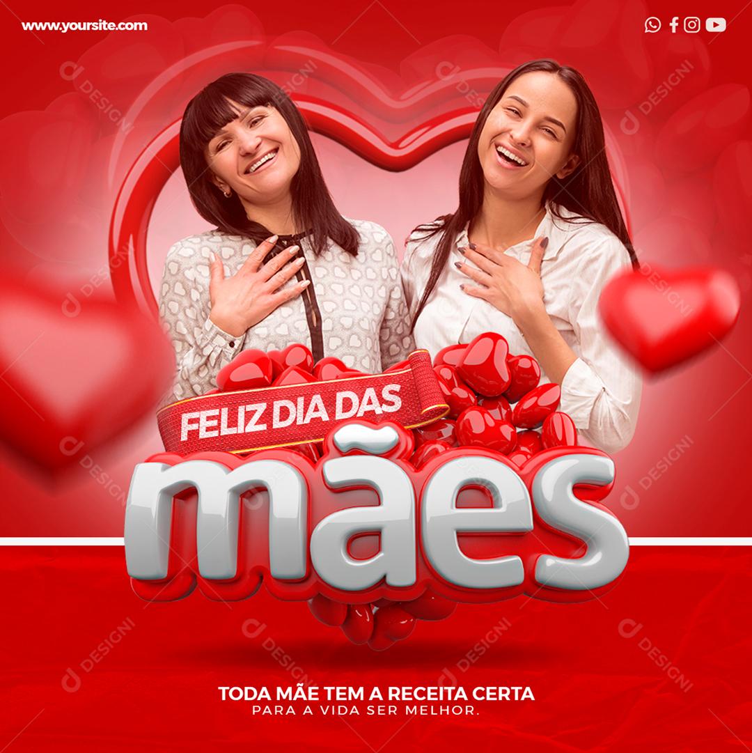 Feliz Dia Das Mães Data Comemorativa Social Media PSD Editável
