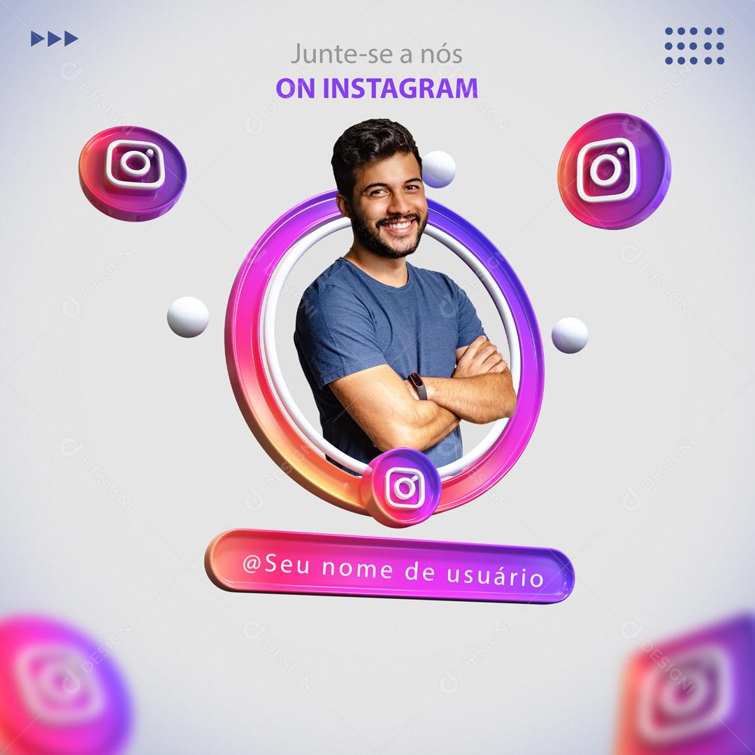 Social Media Junte se a nós Usuário On Instagram PSD Editável