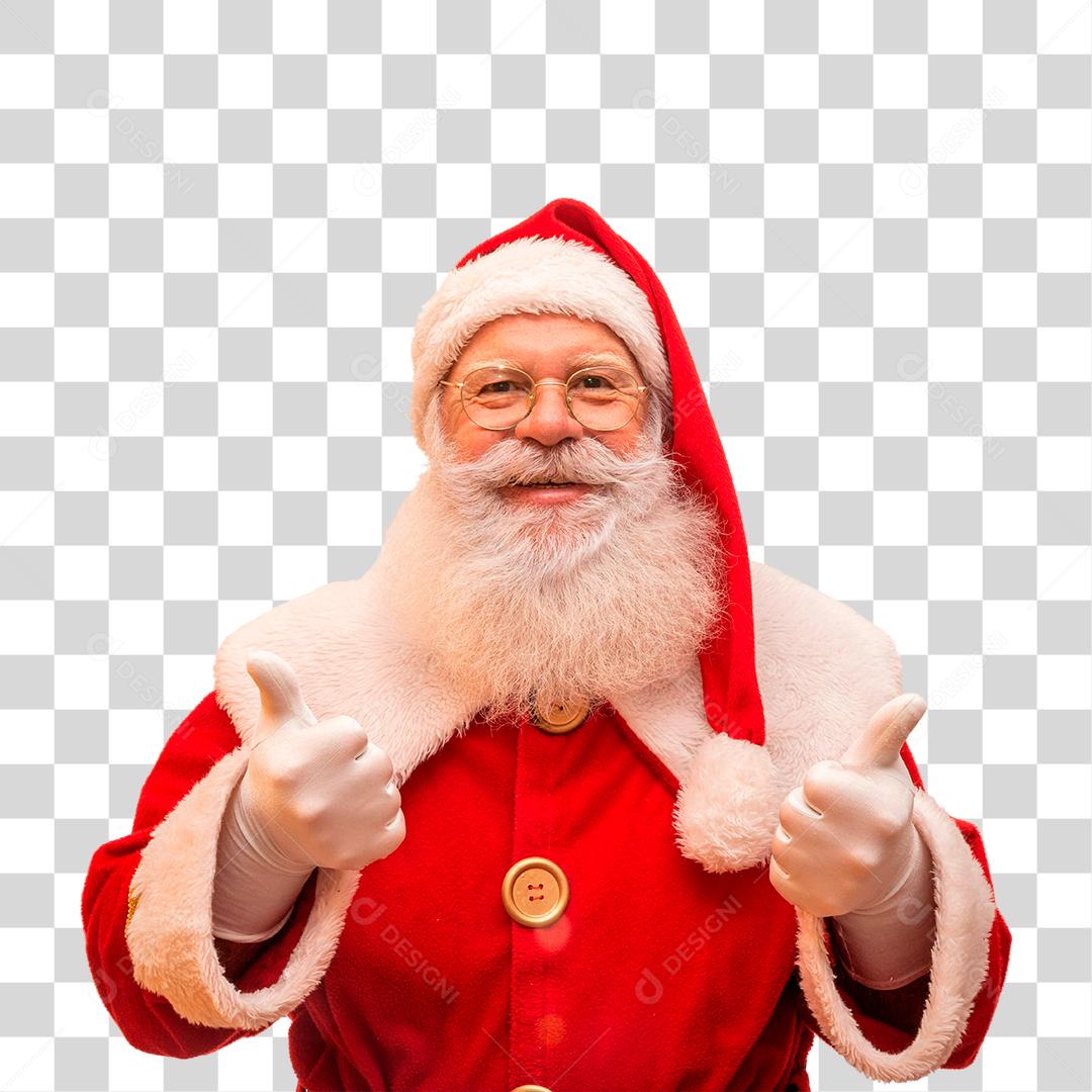 Papai Noel de barba branca PNG Transparente