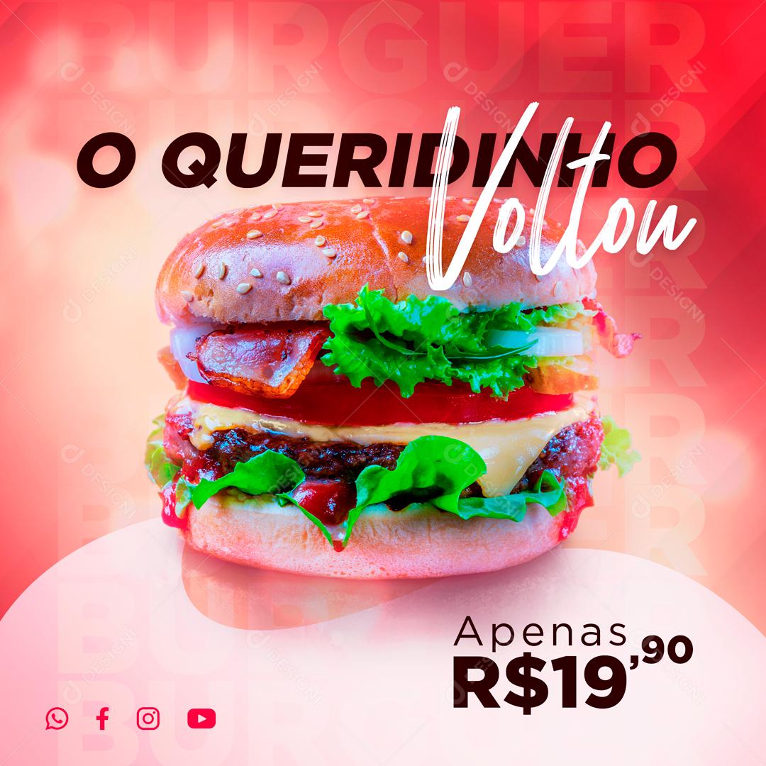 Sábado é Dia De Hamburger Social Media PSD Editável