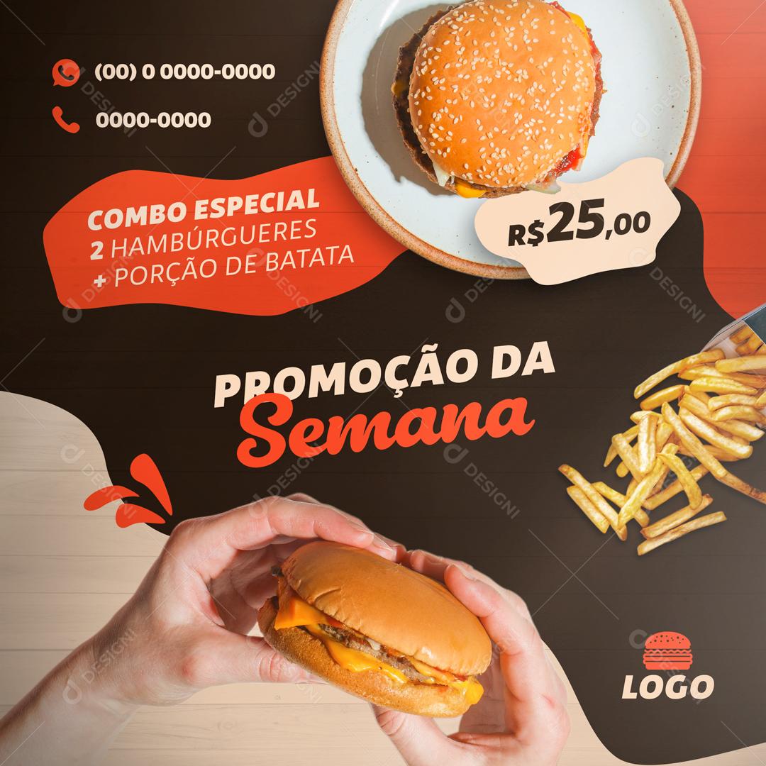 Promoção Da Semana Hamburger Social Media PSD Editável