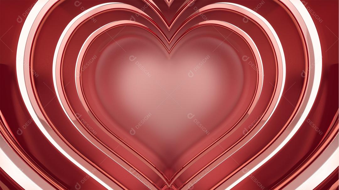 Background Corações De Luzes Amarelas