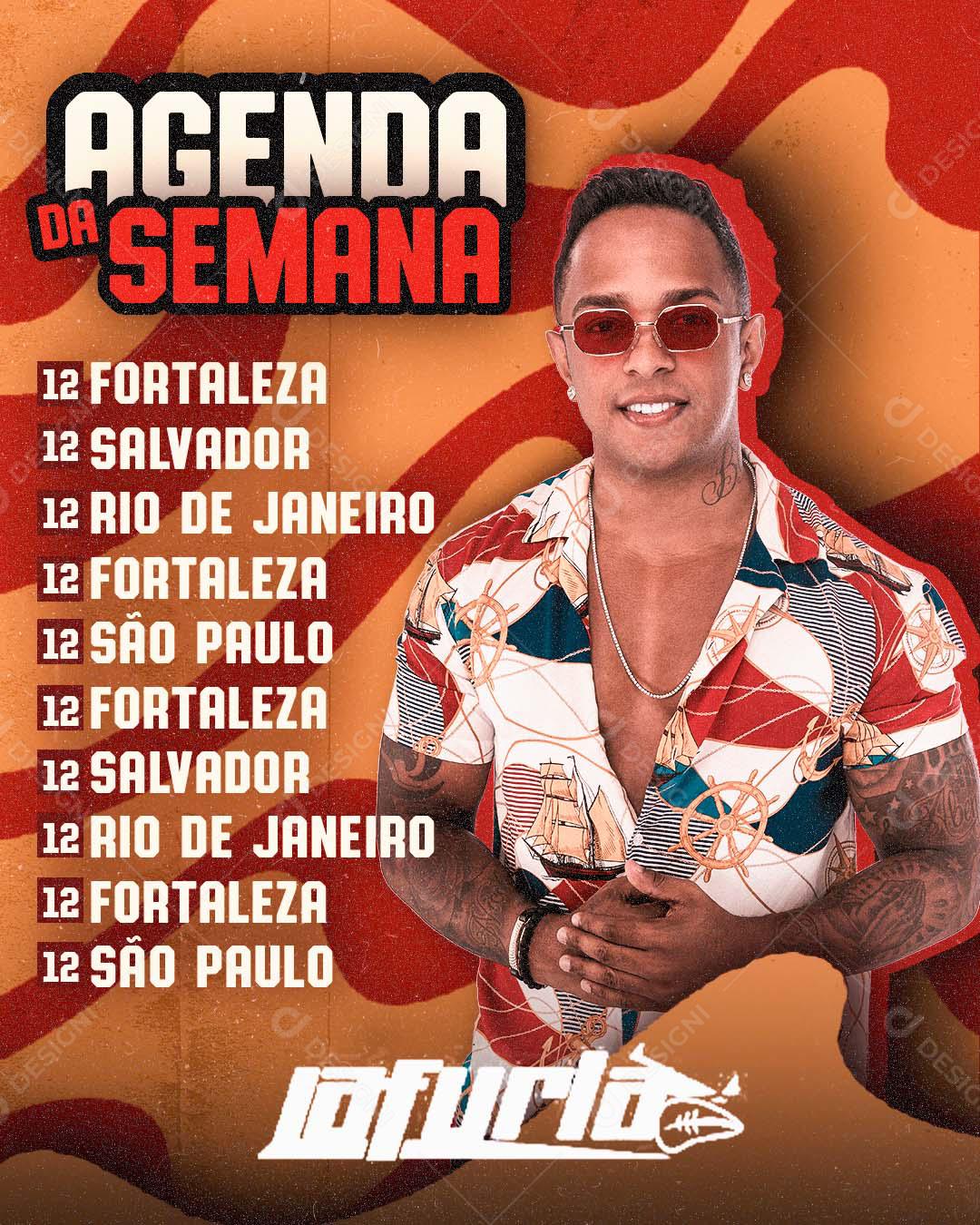 Flyer Agenda Semanal La Furta Social Media PSD Editável