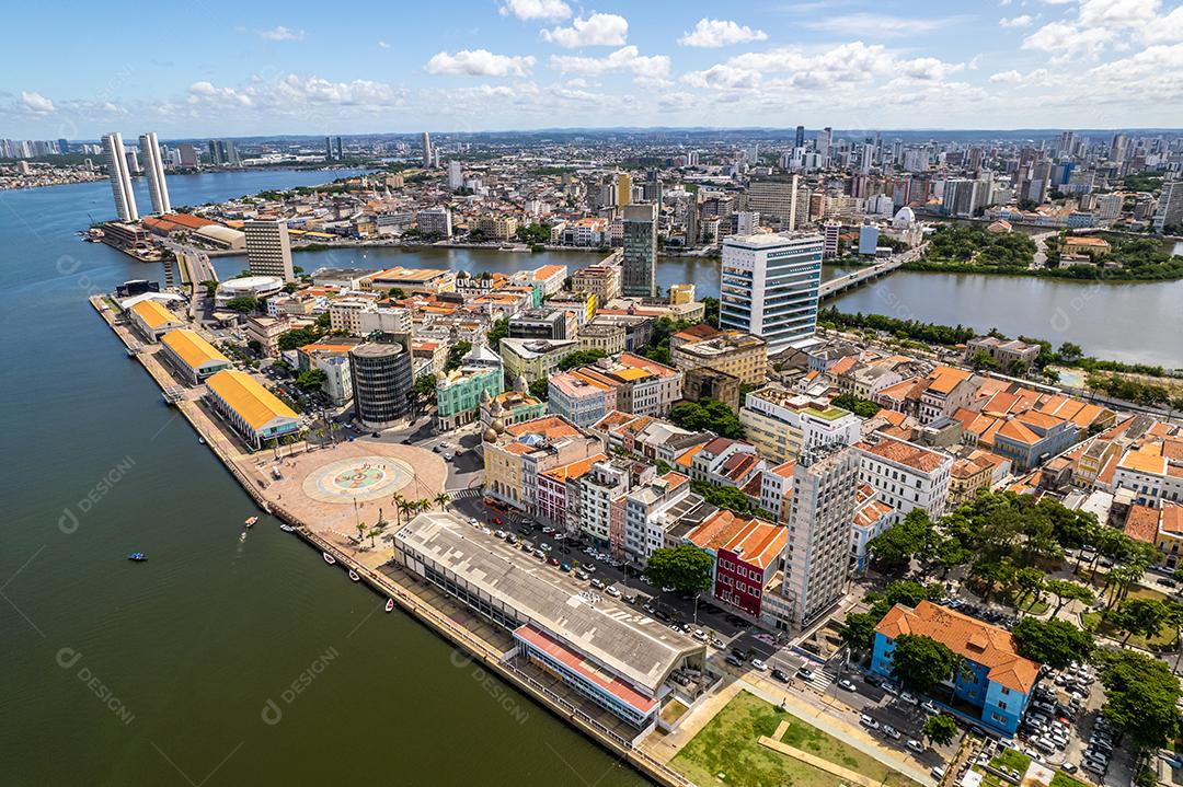Recife, Pernambuco Vista aérea do parque Marco Zero do Recife.