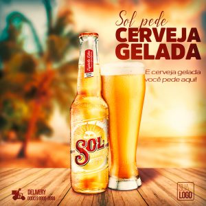 Esse Sol Pede Cerveja Gelada Social Media PSD Editável