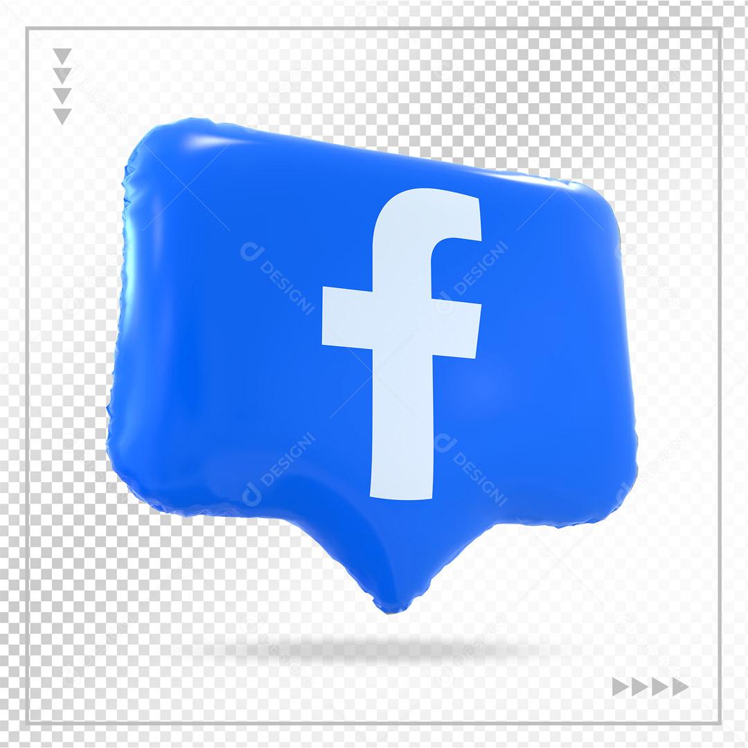 Elemento 3D Facebook Para Composição PSD