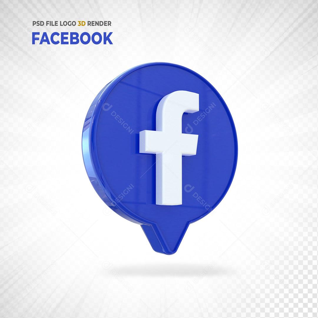 ícone Facebook 3D Para Composição PSD