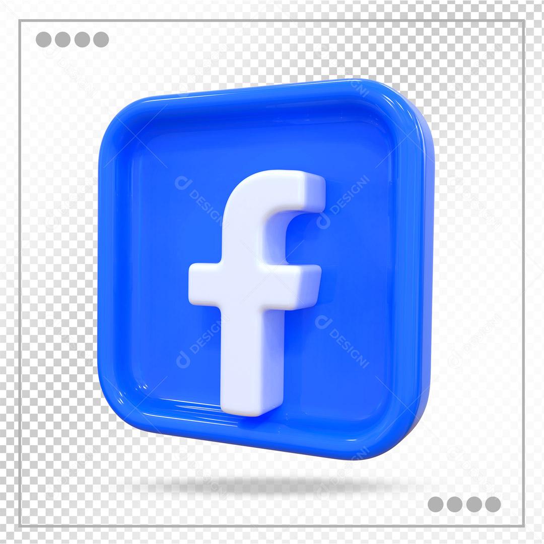 Facebook 3D Elemento Para Composição PSD