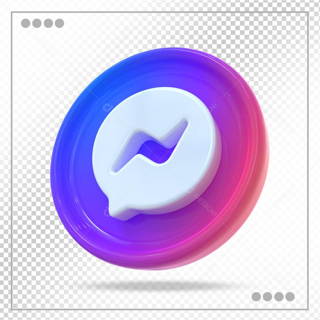Ícone 3D Messenger Elemento Para Composição PSD
