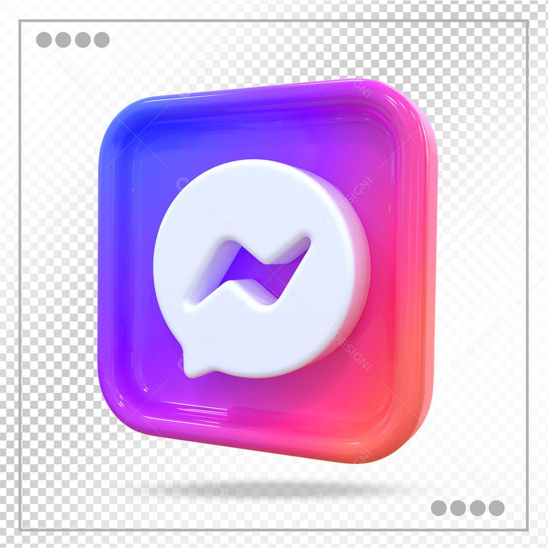 Messenger 3D Elemento Para Composição PSD