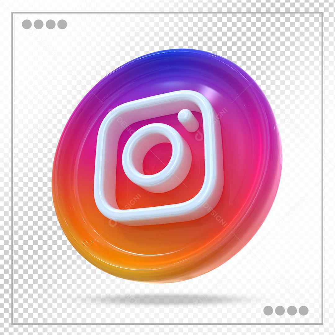 Instagram Elemento 3D Roxo Para Composição PSD