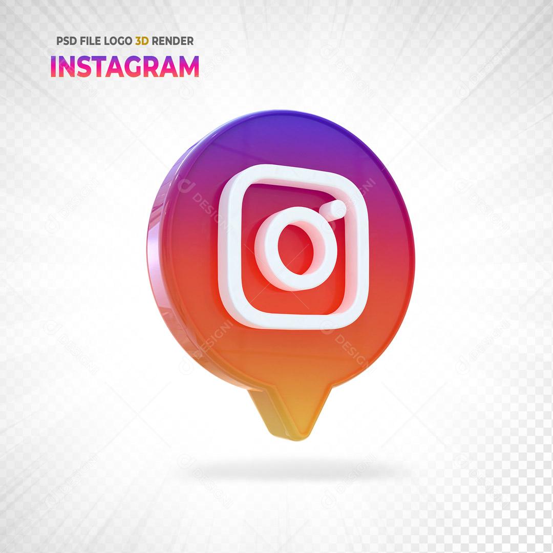 Elemento 3D Instagram Para Composição PSD