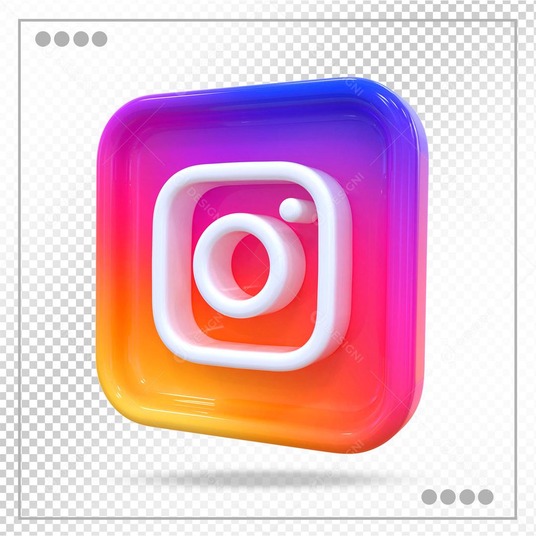 Ícone 3D Instagram Elemento Para Composição PSD