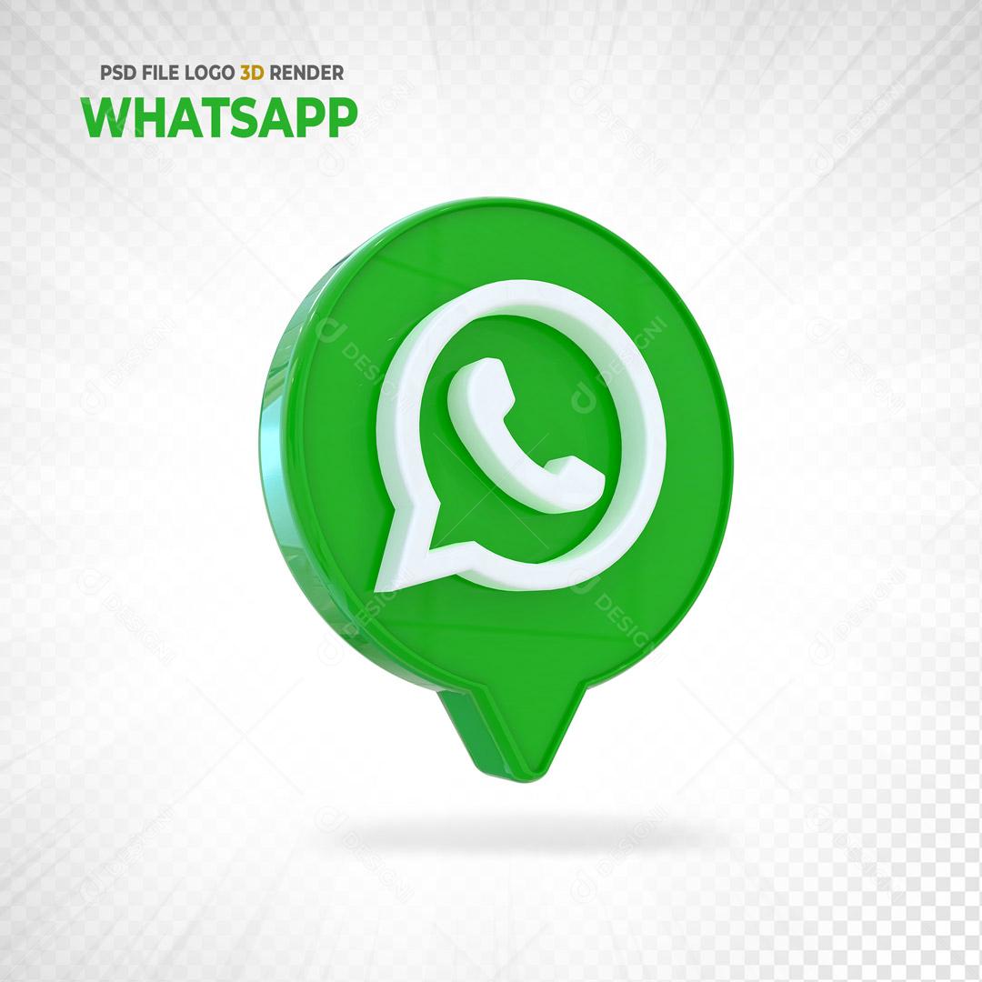 Ícone WhatsApp 3D Para Composição PSD